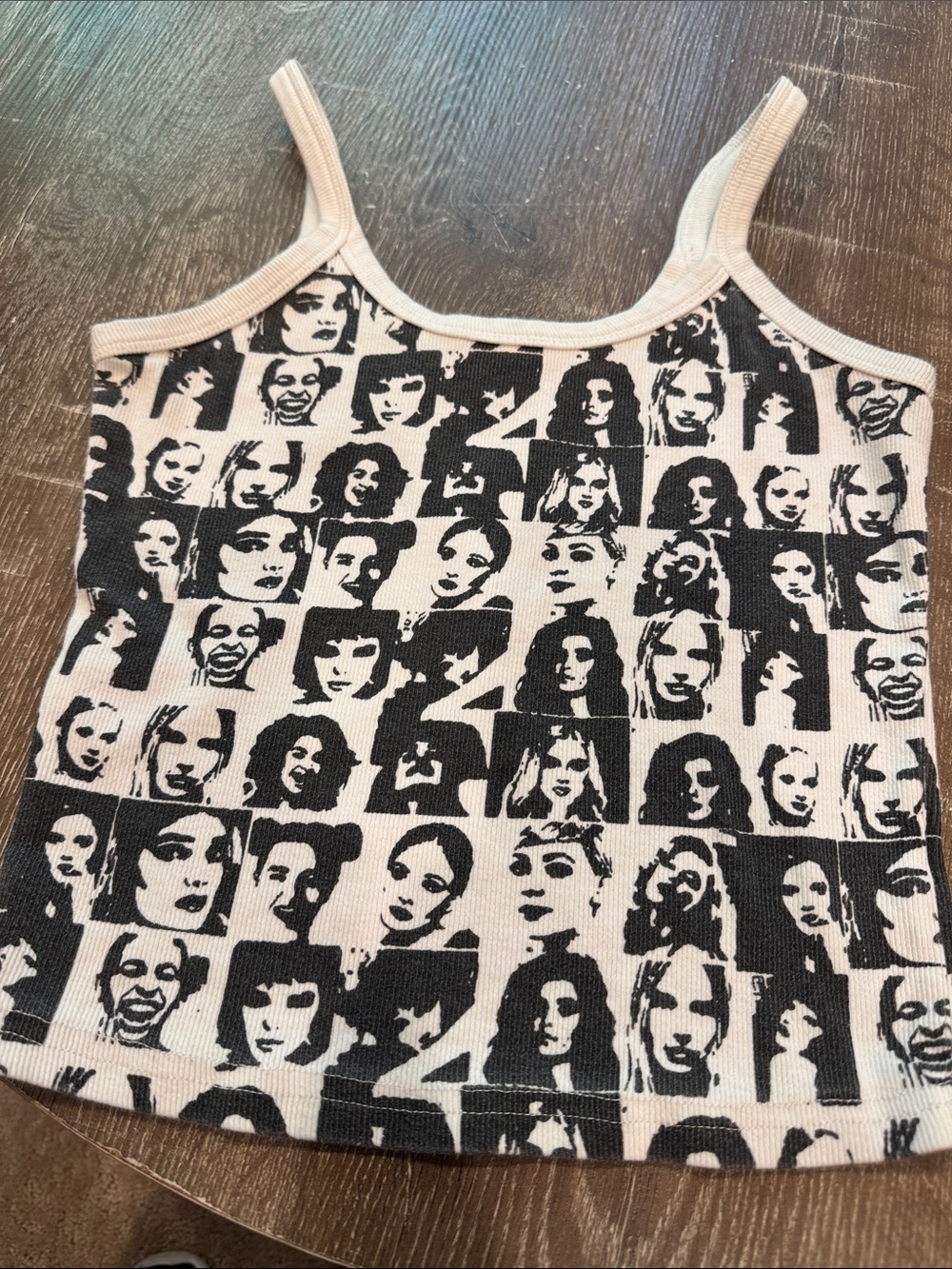 Edikted Black & Cream Graphic Faces Cami